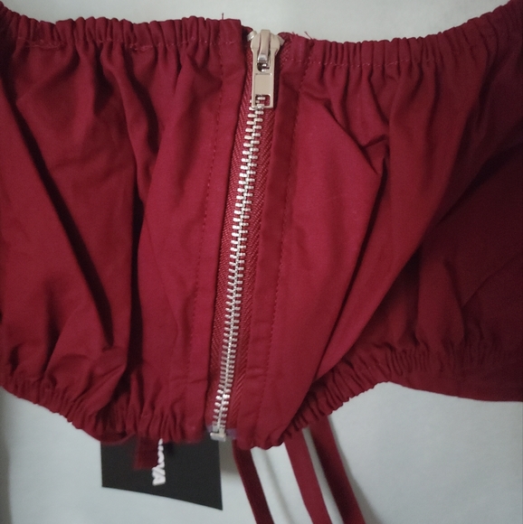 Meet Me At Brunch Crop Top (Wine) - Picture 7 of 7